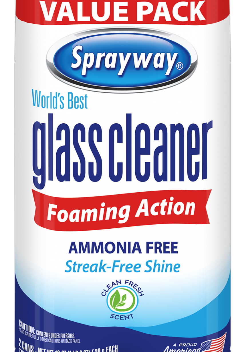 Sprayway Glass Cleaner Foaming Aerosol Spray, 2pack Sprayway