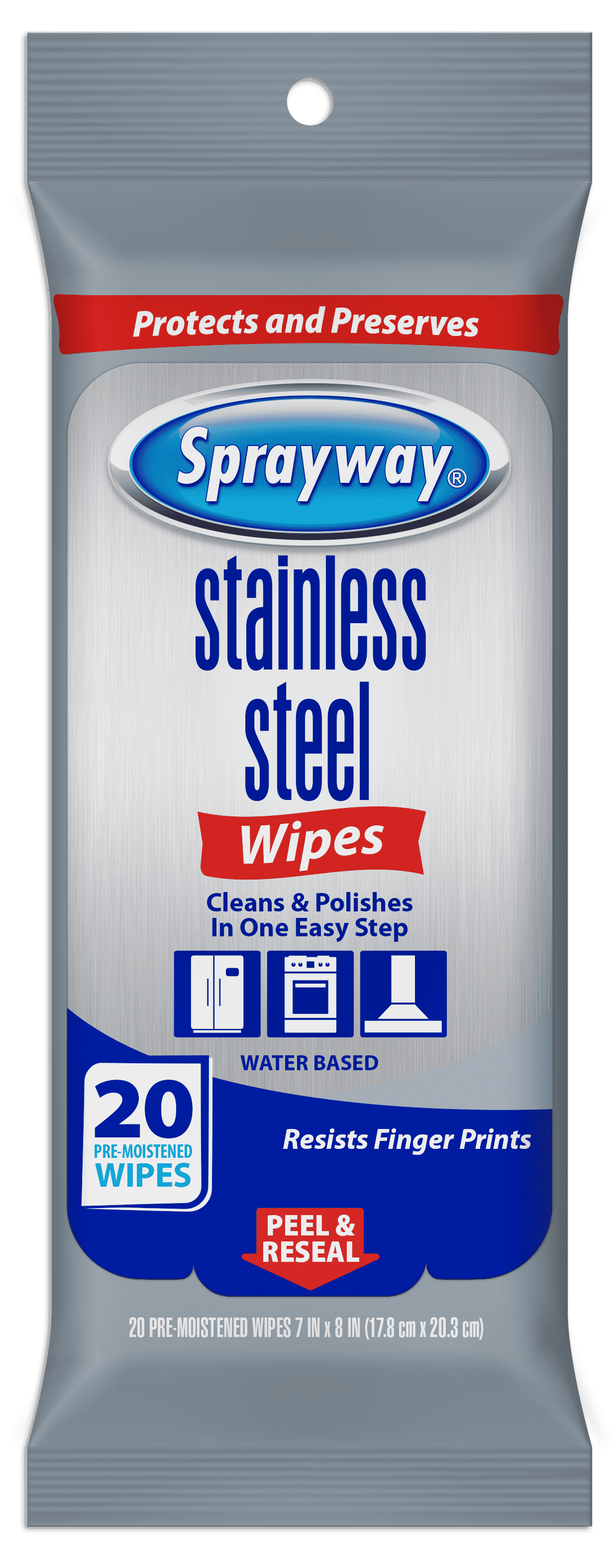 Sprayway Stainless Steel Wipes (Water-Based)